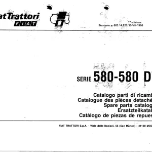 Fiat Trattori 580 580Dt Parts Manual