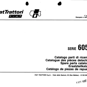 Fiat Trattori 605C Parts Manual