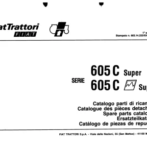 Fiat Trattori 605C Parts Manual