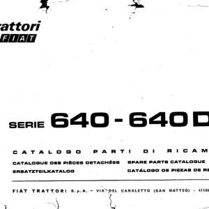 Fiat Trattori 640 640Dt Parts Manual
