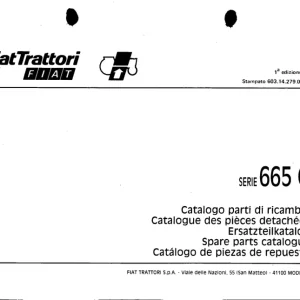 Fiat Trattori 665C Parts Manual