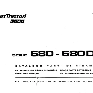 Fiat Trattori 680 680Dt Parts Manual