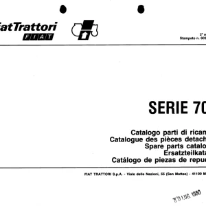Fiat Trattori 70C Parts Manual