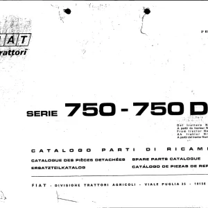 Fiat Trattori 750 750Dt Parts Manual