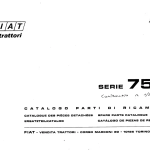 Fiat Trattori 750 Parts Manual