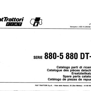 Fiat Trattori 800 880Dt Parts Manual