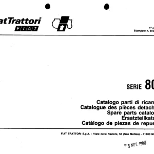 Fiat Trattori 80C Parts Manual