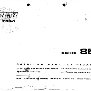 Fiat Trattori 850 Parts Manual