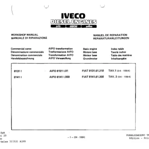 Fiat Trattori Motore8141 Service Manual