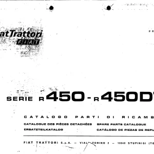 Fiat Trattori R450 R450Dt Parts Manual