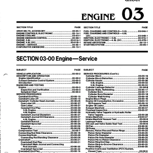 Ford 4.6L Sohc (2V) & 3.8L Ohv Service Manual