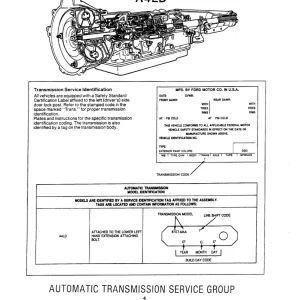 Ford A4Ld Transmition Service Manual