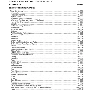 Ford Falcon (Ba) 2003 2003 Service Manual