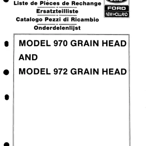 Ford Holland 970 972 Head Parts Manual
