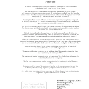 Fordson Dexta Service Manual