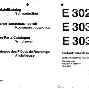 Fortschitt Fortschritt E302 E303 Parts Manual