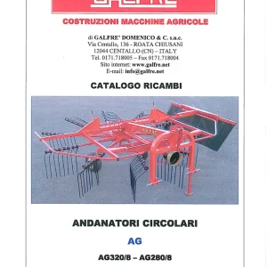 Galfre Andanatori Circolari Ag320 8 Ag280 8 Parts Manual