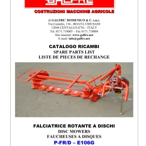 Galfre Disc Mower P Fr D 320 285 245 210 E106G Parts Manual