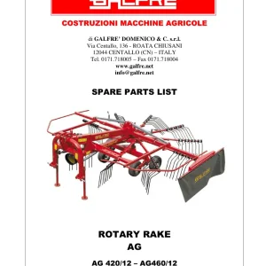 Galfre Ag420 12 Ag460 12 Parts Manual