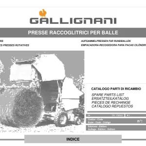 Gallignani Gav8 Gold Xlr Parts Manual