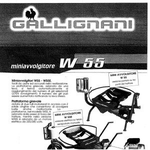 Gallignani W55 Avvolgitore Parts Manual