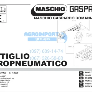 Maschio-Gaspardo Gaspardo Artiglio Hydropneumatic 2008 Parts Manual