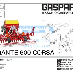 Maschio-Gaspardo Gaspardo Giante 600 Corsa 2007 Parts Manual