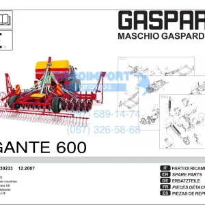 Maschio-Gaspardo Gaspardo Giante 600 2007 Parts Manual