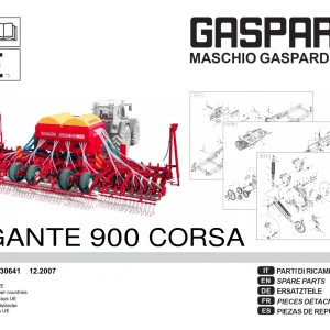 Gaspardo Gigante 900 Corsa Parts Manual