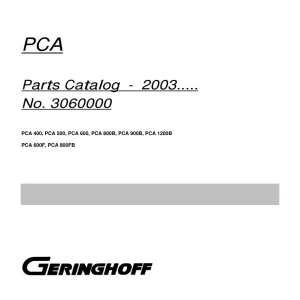 Geringhoff Pca 400 500 600 800 800 1200 2003 Parts Manual