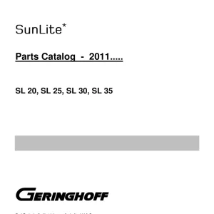 Geringhoff Sunlite Parts Manual