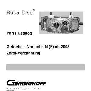 Geringhoff Zerol Verzahnung Parts Manual