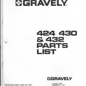 Gravely 424 430 432 Parts Manual
