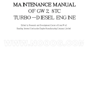 Great Wall 2.8Tc Maintenance Service Manual