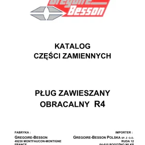 Gregoire&Besson Gregoire Besson R4 Parts Manual