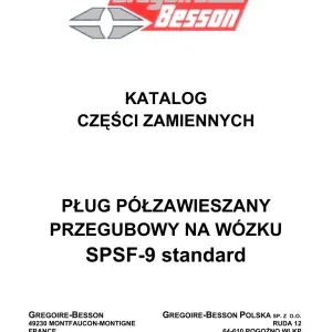 Gregoire&Besson Gregoire Besson Spsf9 Parts Manual