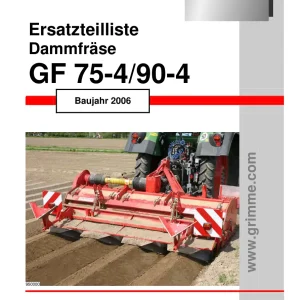 Grimme Gf 75 4 90 4 2006 Parts Manual