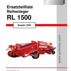 Grimme Rl1500 De 2003 Parts Manual