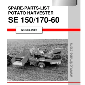 Grimme Se 150 170 60 2002 Parts Manual