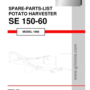 Grimme Se 150 60 1998 Parts Manual