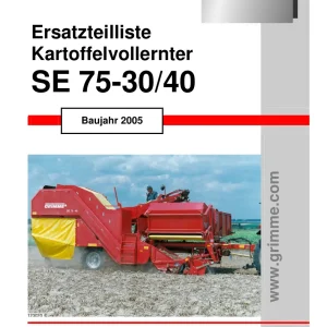 Grimme Se 75 30 40 De 2005 Parts Manual