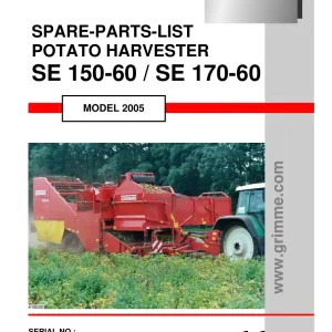Grimme Se150 60 Se170 60 Parts Manual