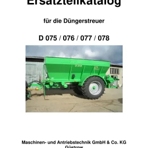 Agri Gustrower D075 076 077 078 Parts Manual