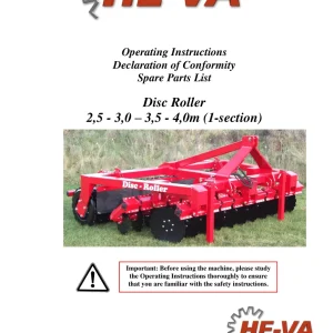 HE-VA He Va Disc 2.5 3.0 3.5 4.0 Disc Parts Manual