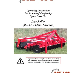 HE-VA He Va Disc 3.0 3.5 4.0 Parts Manual
