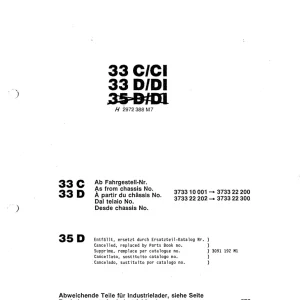 Hanomag Terex Hanomag 33C 33D Parts Manual