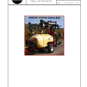 Hardi Arrow 270 400 22 B20 Parts Manual
