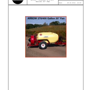 Hardi Arrow 270 400 30 Parts Manual