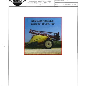 Hardi Commander 4400 6600 1200 Gallon Eagle 80 88 90 100 Parts Manual