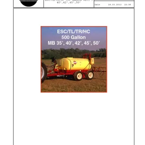Hardi Esc Tl Tr Hc 500 Gallon Mb35 40 42 45 50 Parts Manual